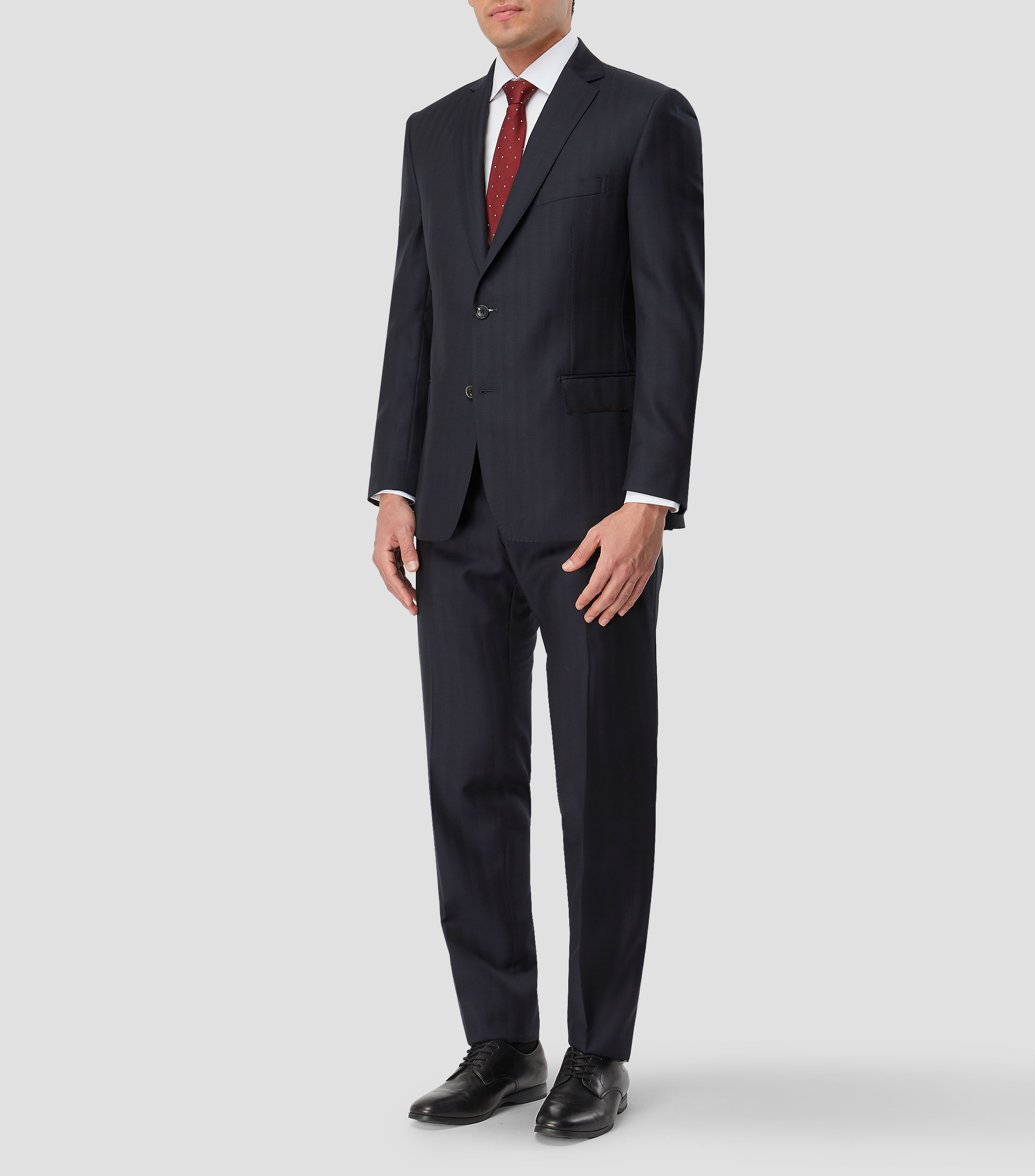 Traje de lana corte regular liso Hombre